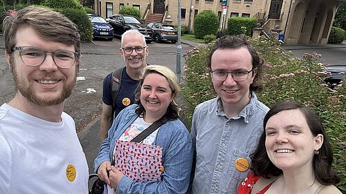 Daniel O'Malley and Glasgow Lib Dem activists.